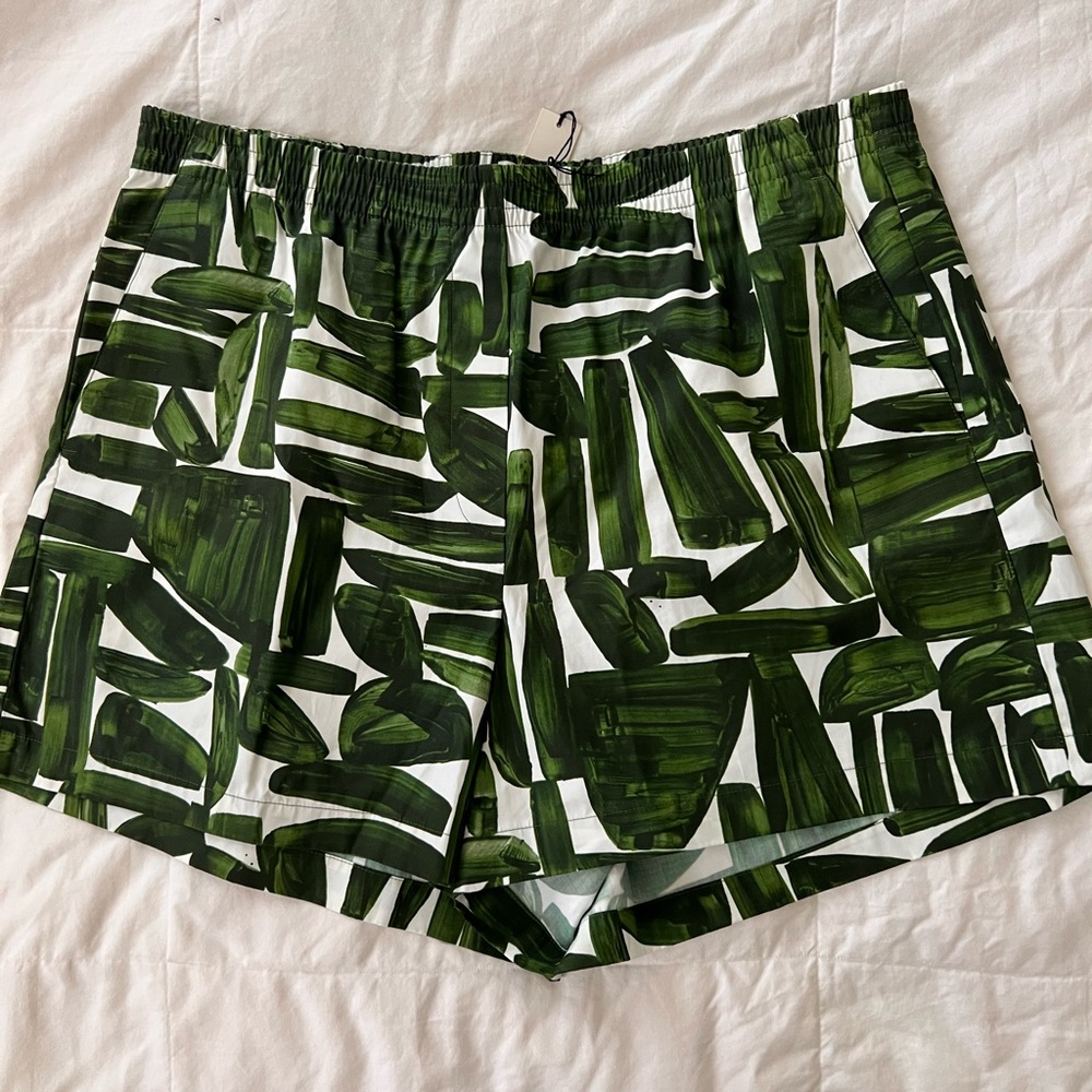 BANANA REPUBLIC NWT Green & White Summer Shorts L